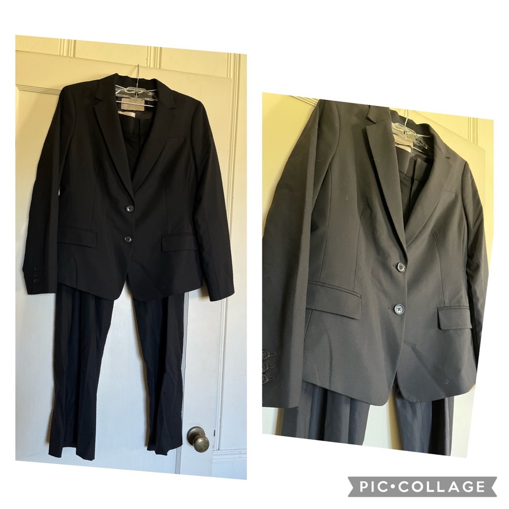 Banana Republic 2-piece Black Women’s Pantsuit, size 10P Blazer, Size 12P Pants